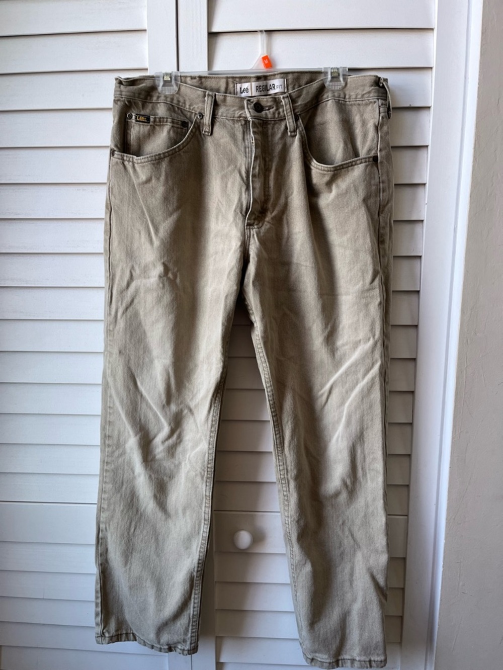 Lee Light Khaki Work Pants with Interior Size Tag